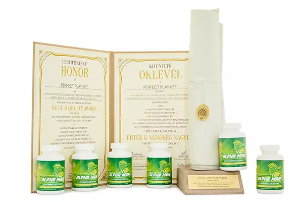 Érték és Minőség Nagydíj nyertes termék lett a Perfect Play Kft. - Alpha Man készítménye