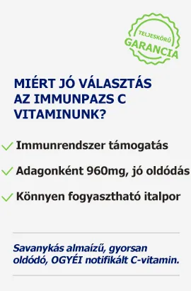 ImmunPajzs C-vitamin por előnyei – EFSA-engedélyezett C-vitamin claimek